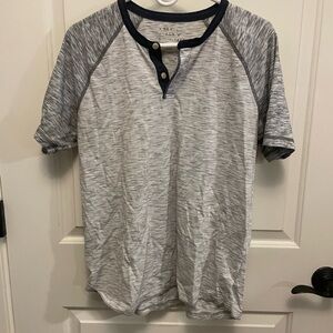 American Eagle Gray and Blue Men's Shirt